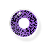 Lentes de contacto de color morado con diseño de leopardo para cosplay